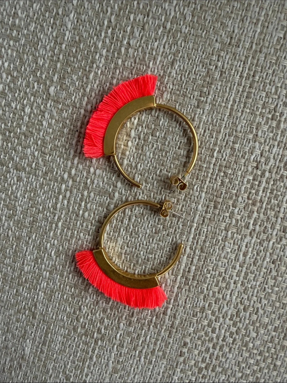 J. Crew fringe hoop earrings